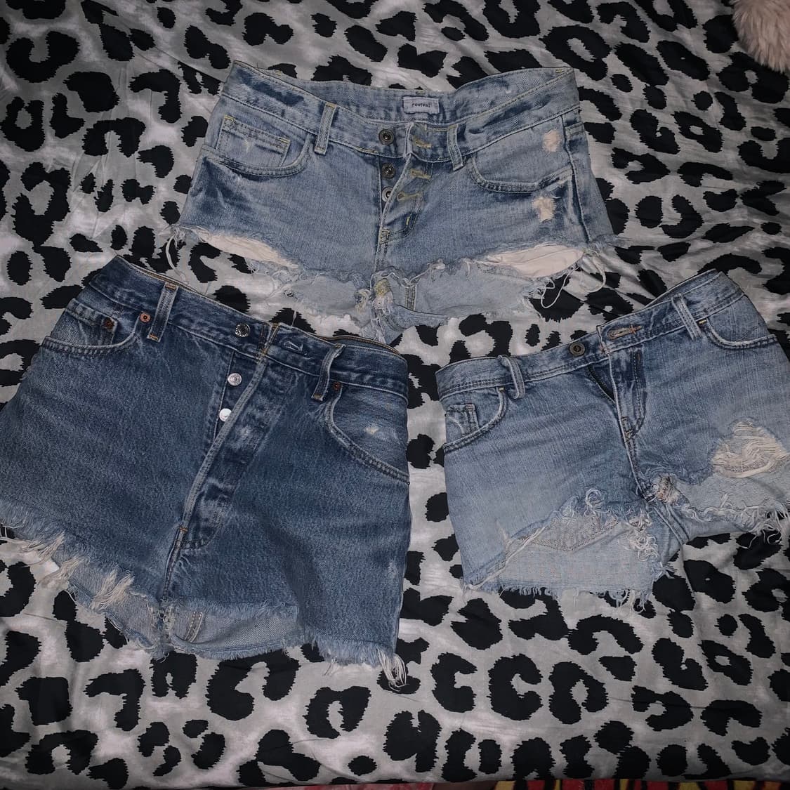 갸루 y2k 데님 숏팬츠 일괄 상품이미지1