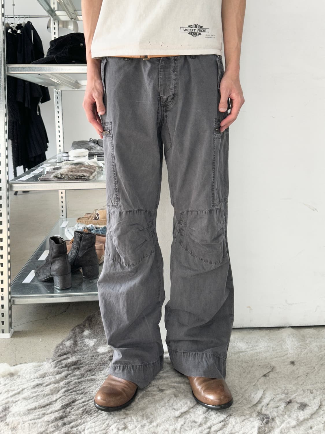 2000’s 빈티지 바이커 카고 와이드 팬츠 상품이미지2
