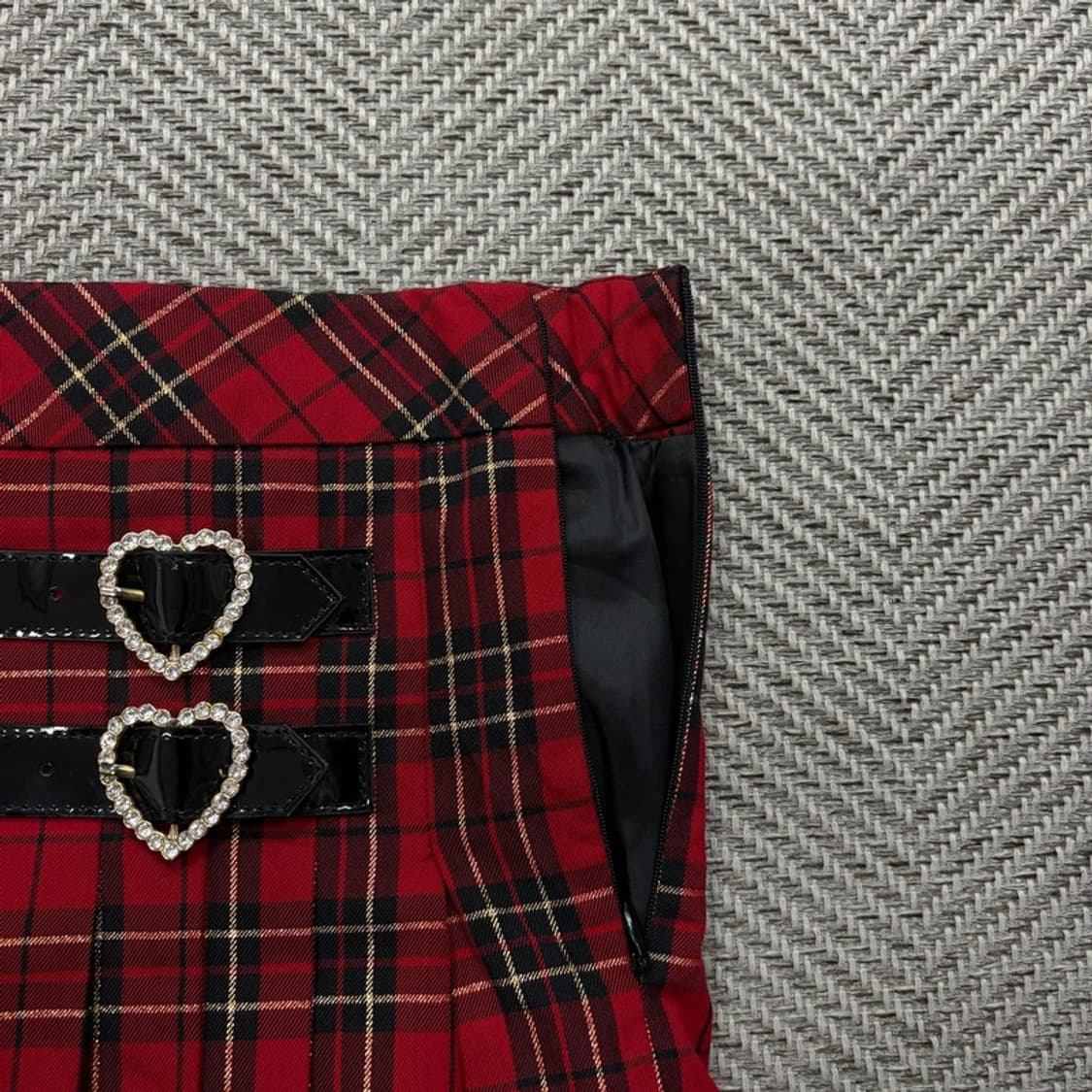 갸루 펑크 체크 미니 스커트 v2615 상품이미지6