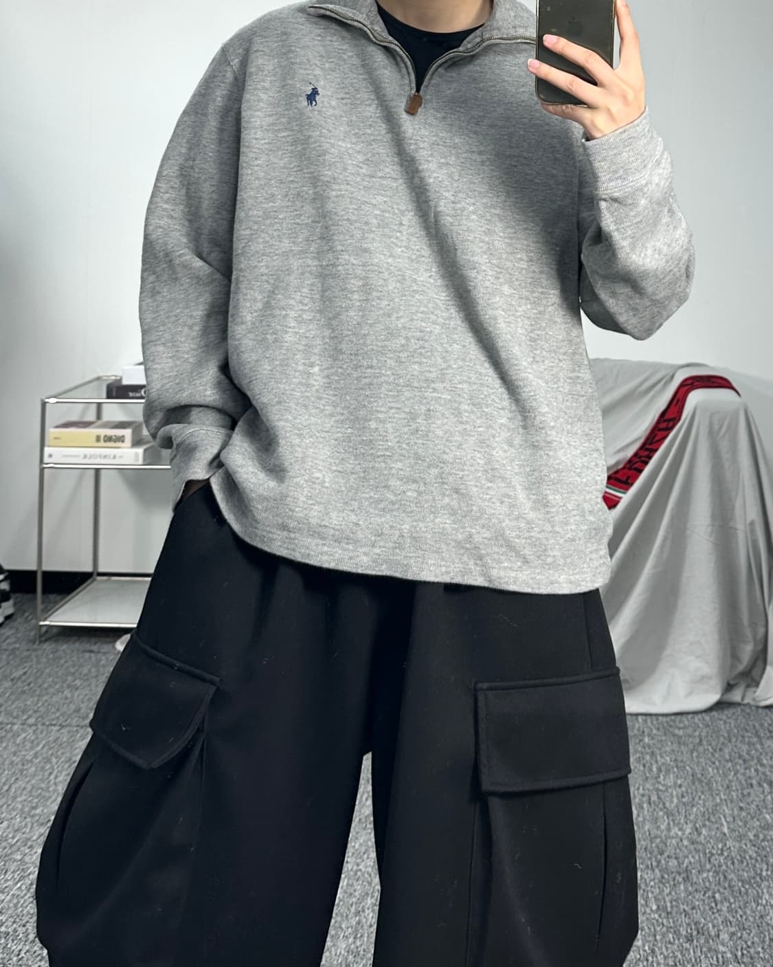 폴로 랄프로렌 그레이 하프집업 L 상품이미지3