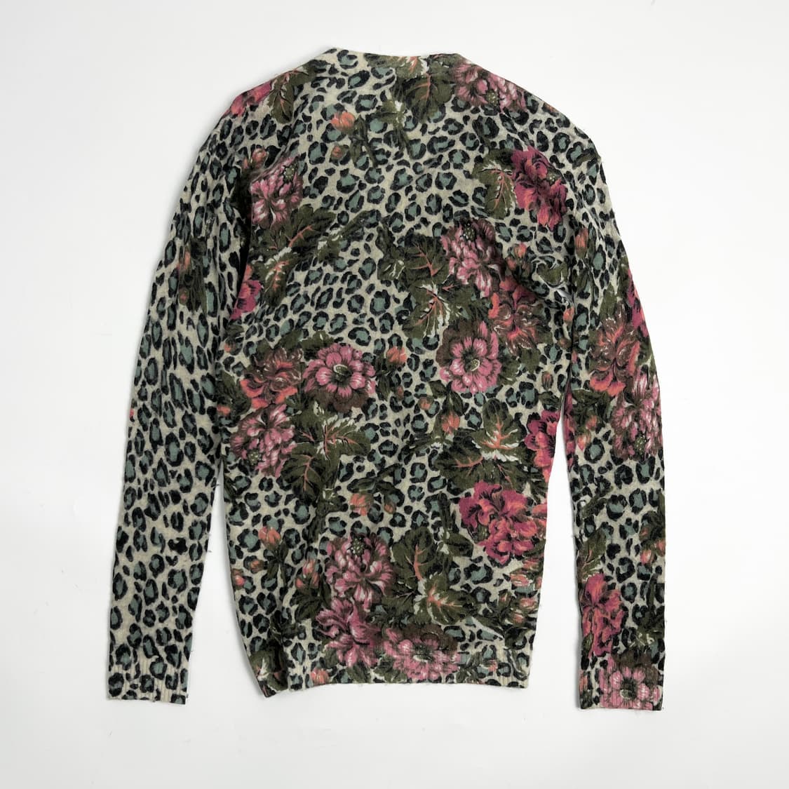 겐조 레오파드 플라워 패턴 알파카 브이넥 니트 상품이미지10