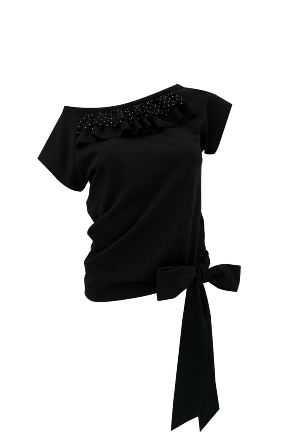 chemehc FRILL TIE TEE 체메씨 프릴 타이 티 도트 상품이미지1