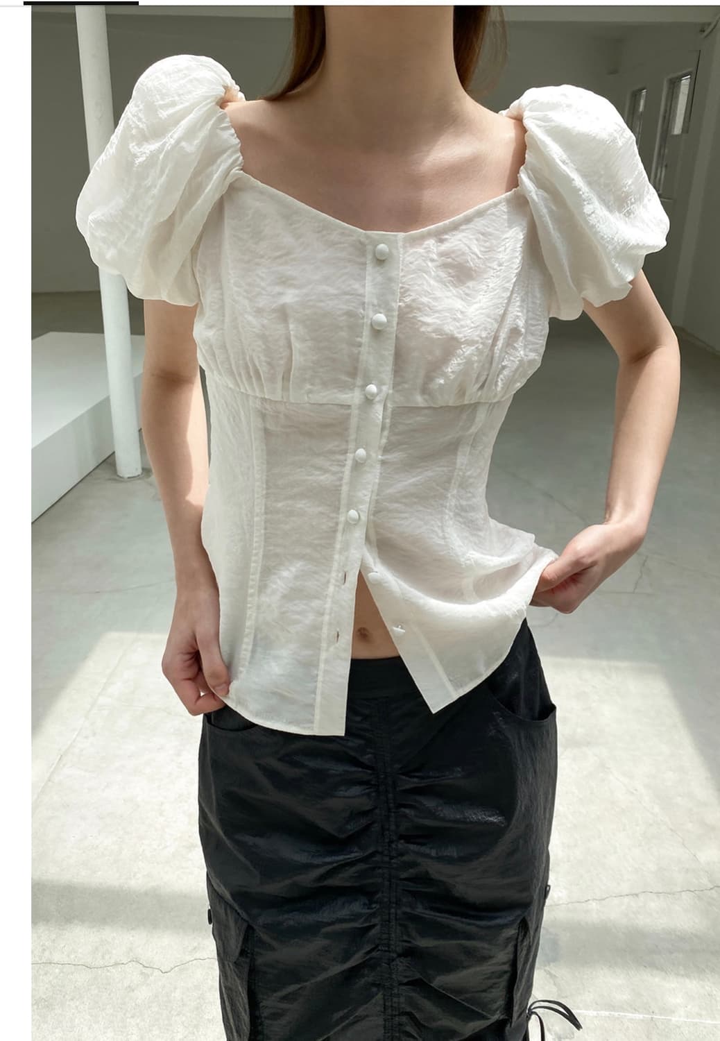 새상품) 드래곤블루스 스트링 셔링 카고 스커트 상품이미지9