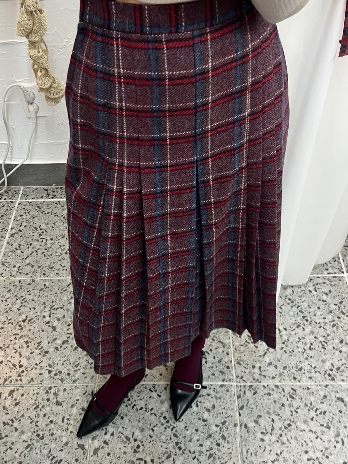 plum check tartan skirt 상품이미지4