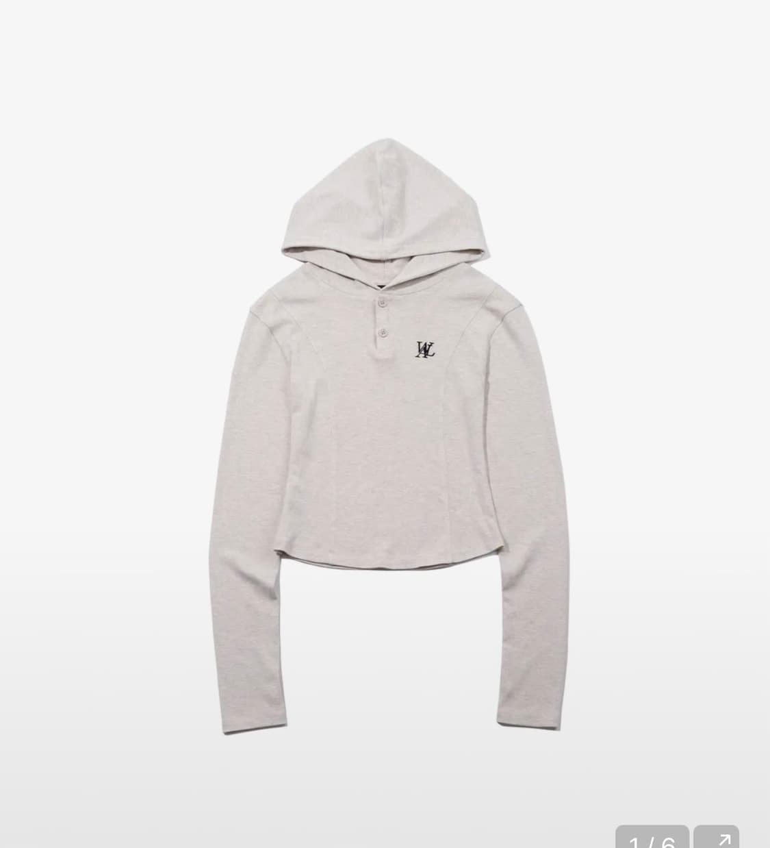 우알롱 슬림 소프트 워머 후드 티셔츠 오트밀 XS 상품이미지5