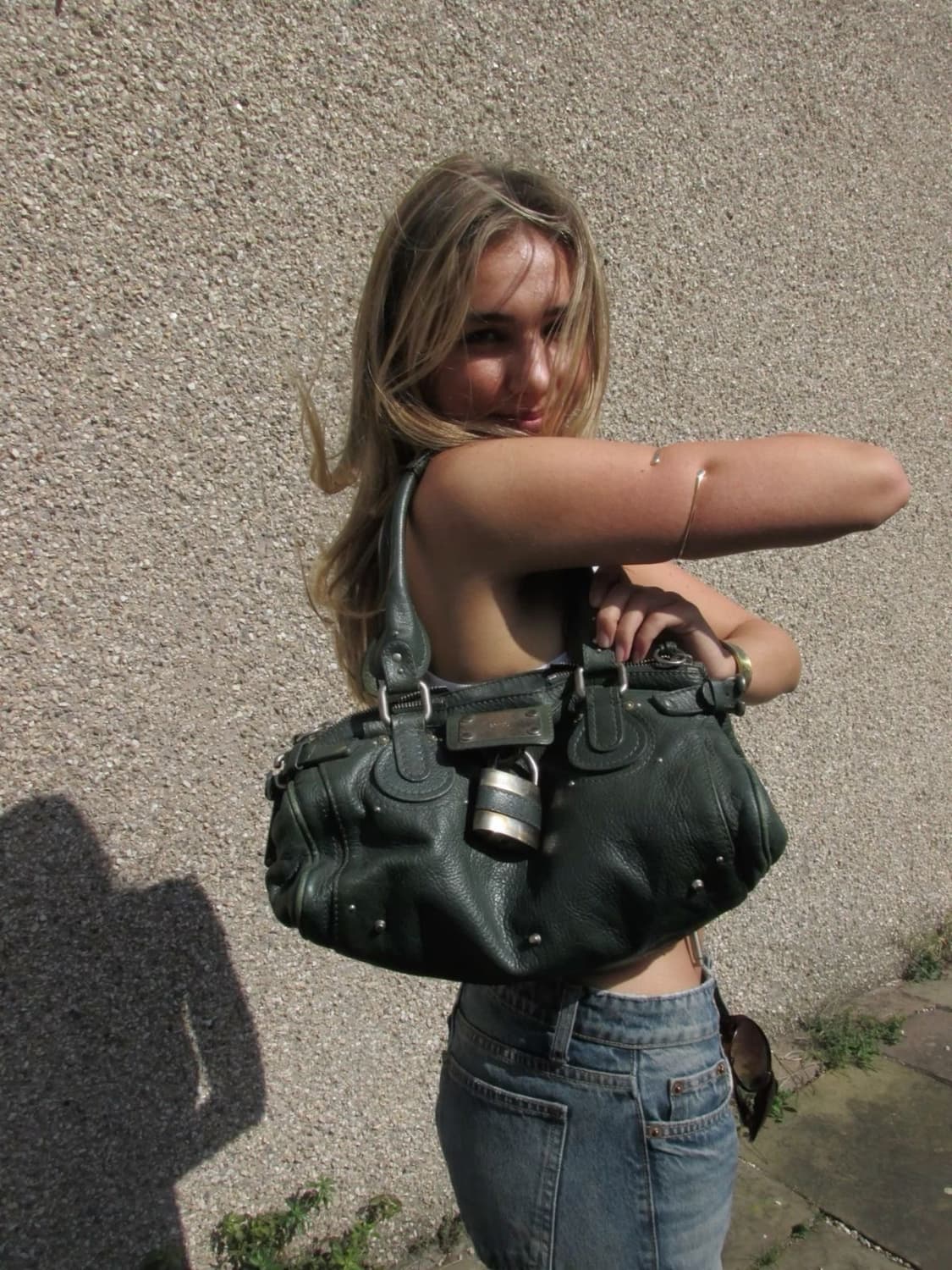 정품 끌로에 패딩턴백 라지 그레이카키색상 에토프 실버 상품이미지10