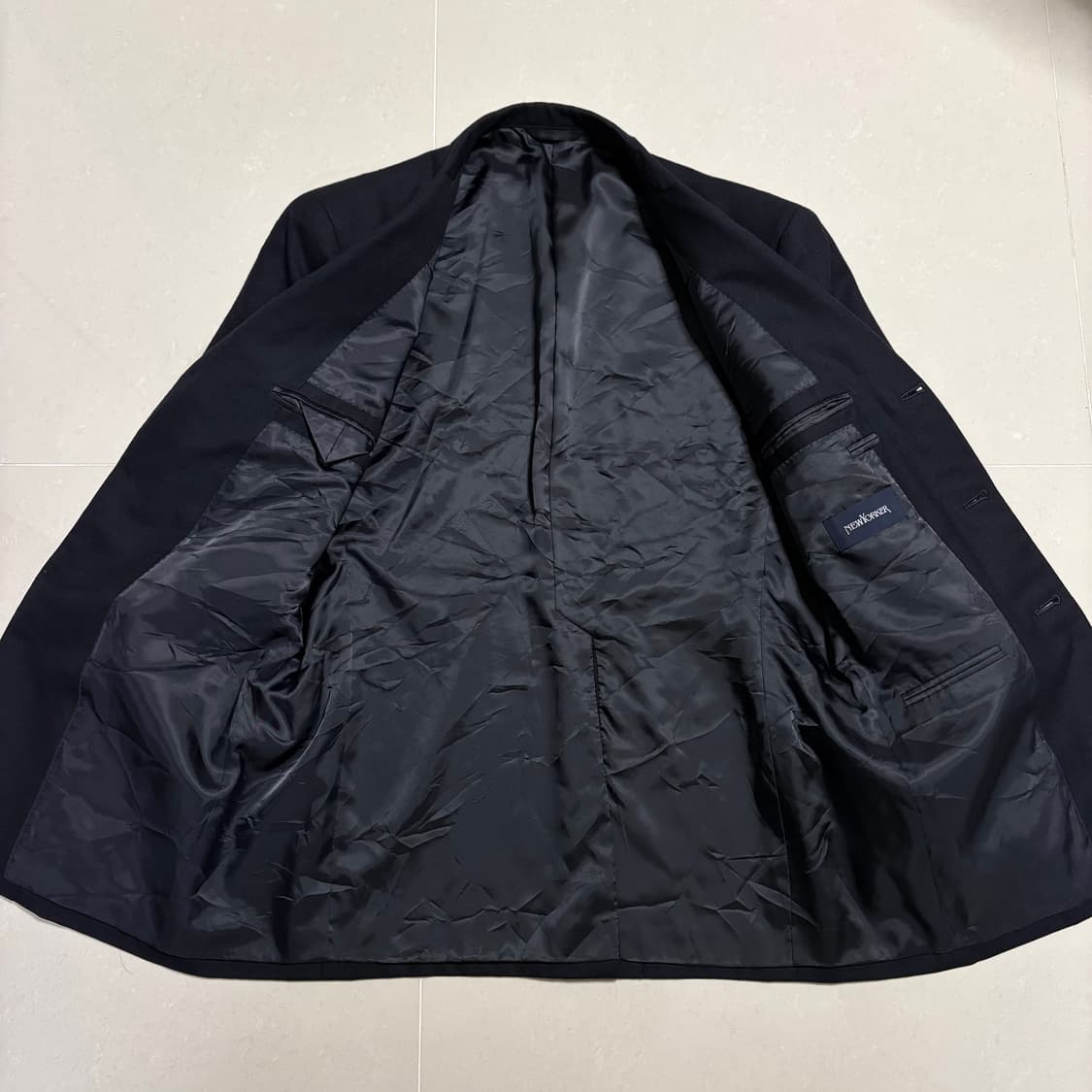 정품 뉴욕커 금장 울 블레이저 자켓 다크네이비 상품이미지8