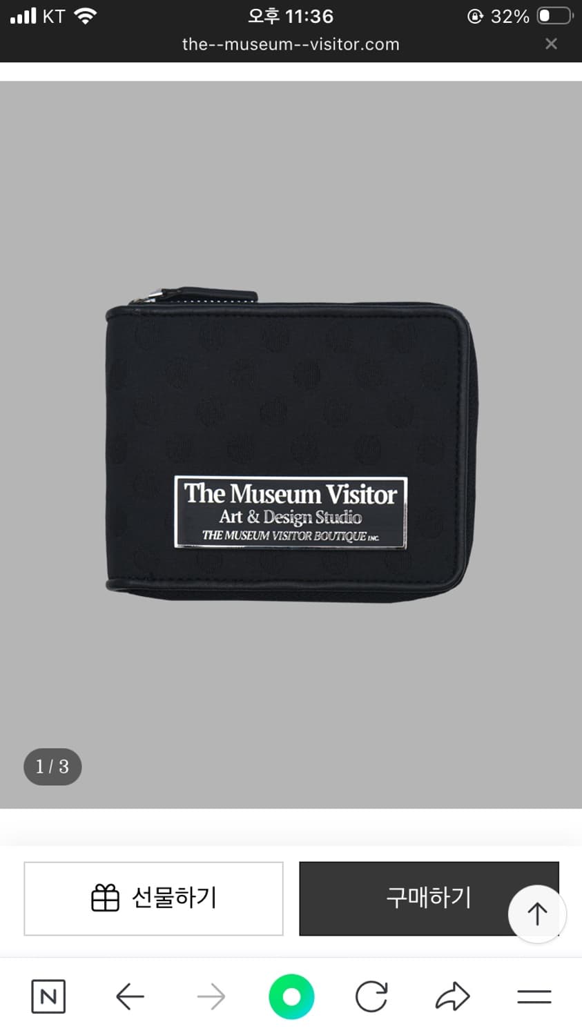 더뮤지엄비지터 도트 지갑 블랙 DOT EMBROIDERY WALLET 상품이미지1