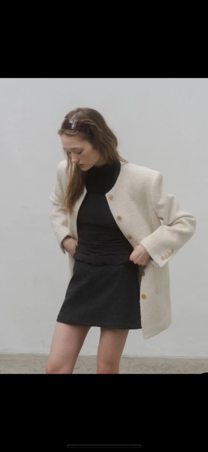 포에토 트위드 자켓 아이보리 상품이미지4