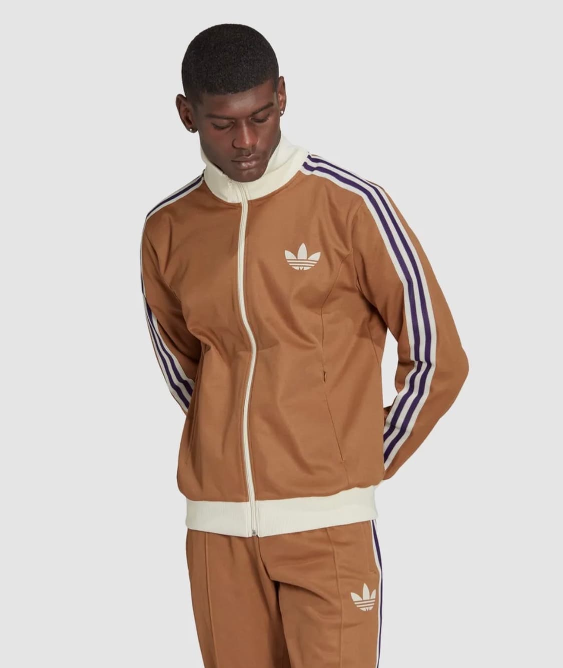 아디다스 아디컬러 70s 스트라이프 트랙탑 - 브라운 / IB3427 상품이미지3