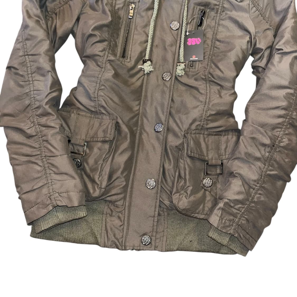 CECIL McBEE 세실맥비 셔링 퍼후드 야상자켓 y2k갸루펑크 상품이미지4