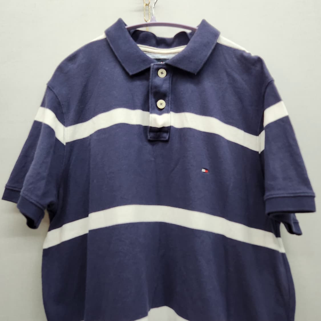 타미힐피거 로고자수 스트라이프 반팔카라 L(L) 상품이미지2