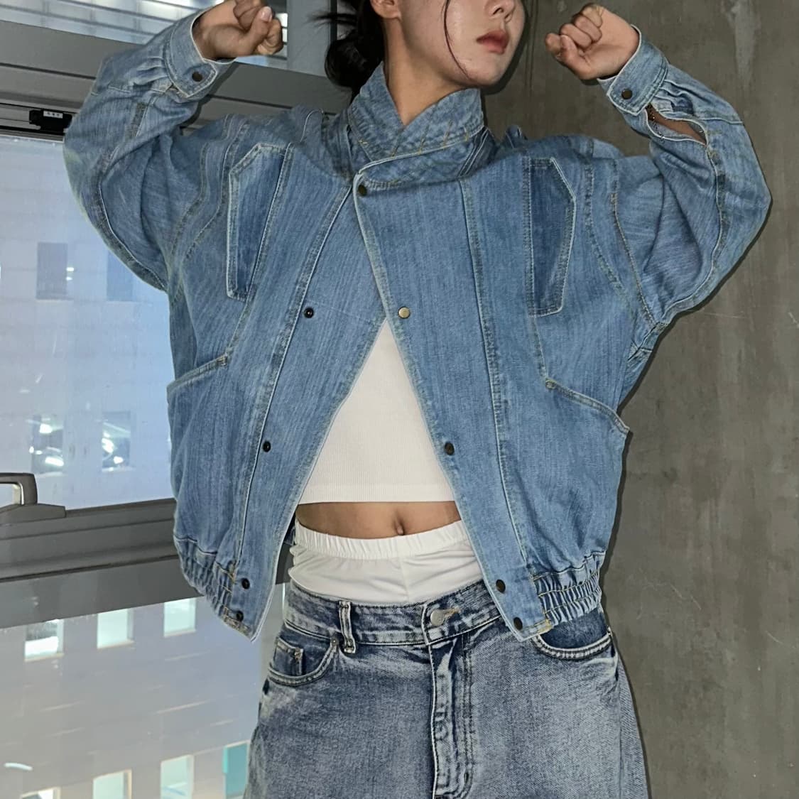 90’s unique vintage denim jacket 상품이미지1