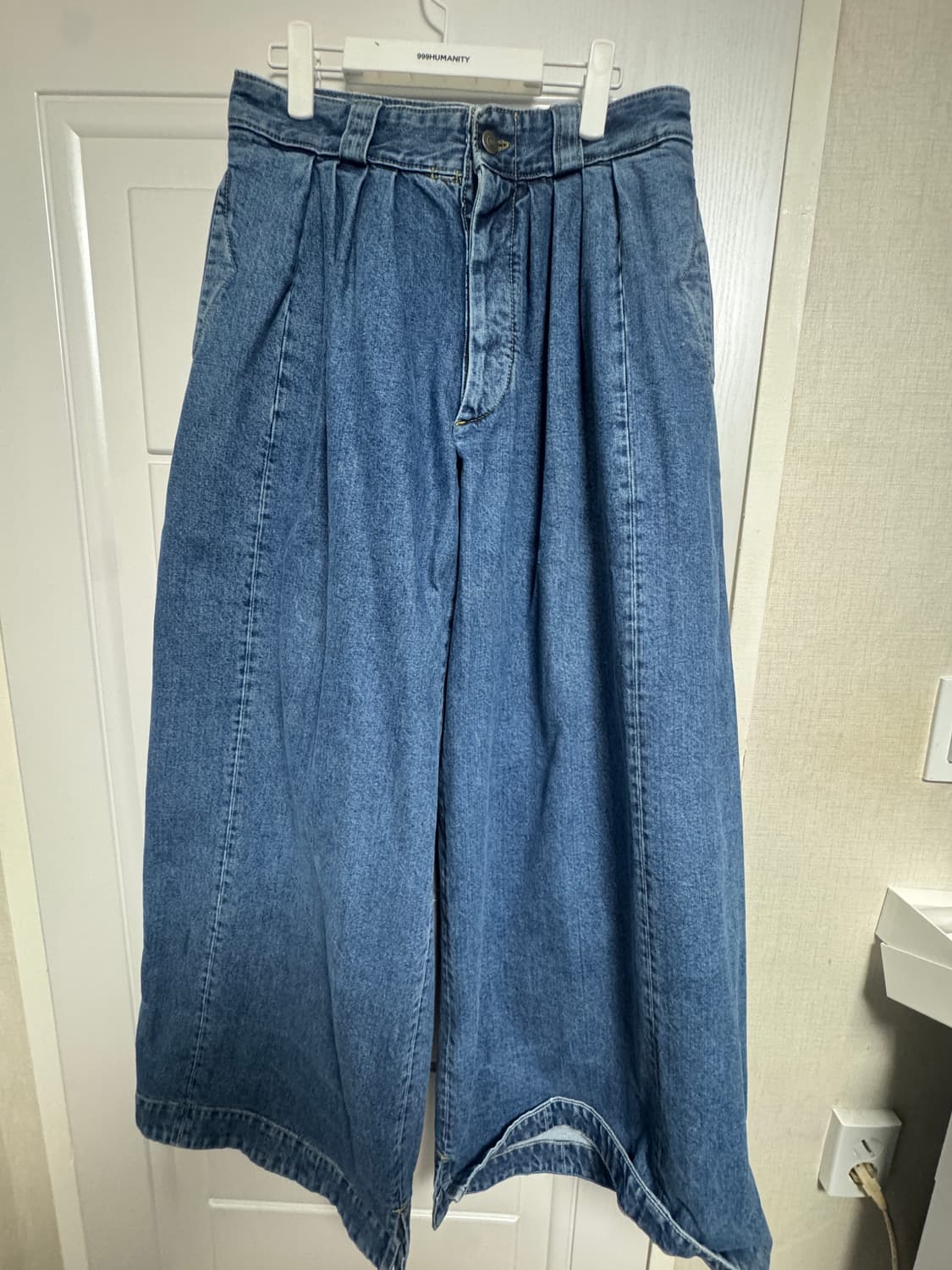 메종 마르지엘라-와이드 레그 데님 트라우저 팬츠 블루 상품이미지3