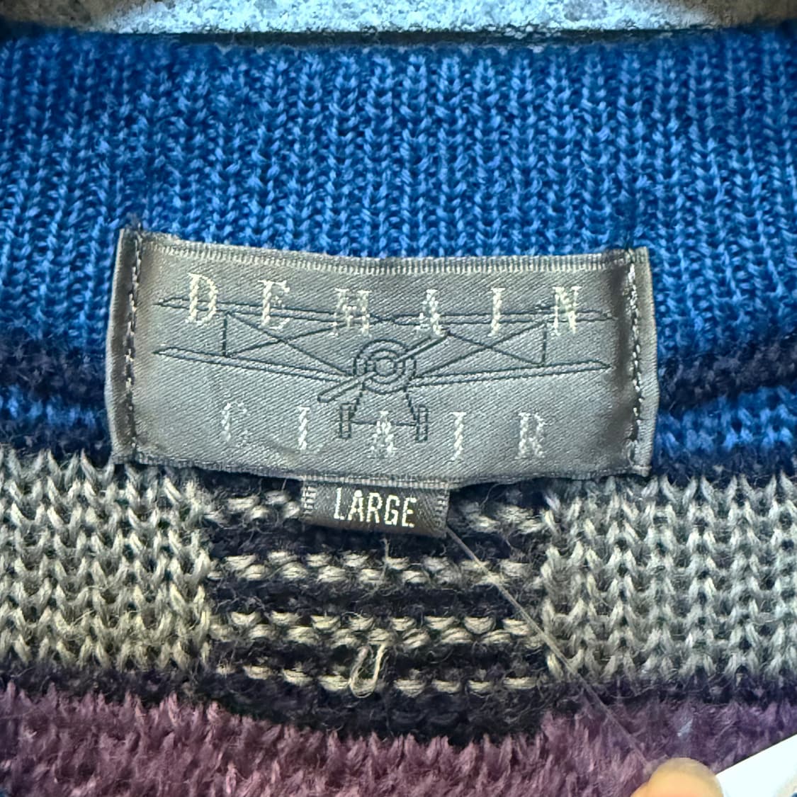 JPN VINTAGE 멀티 케이블 패치워크 울니트 믹스패턴 디테일 상품이미지5