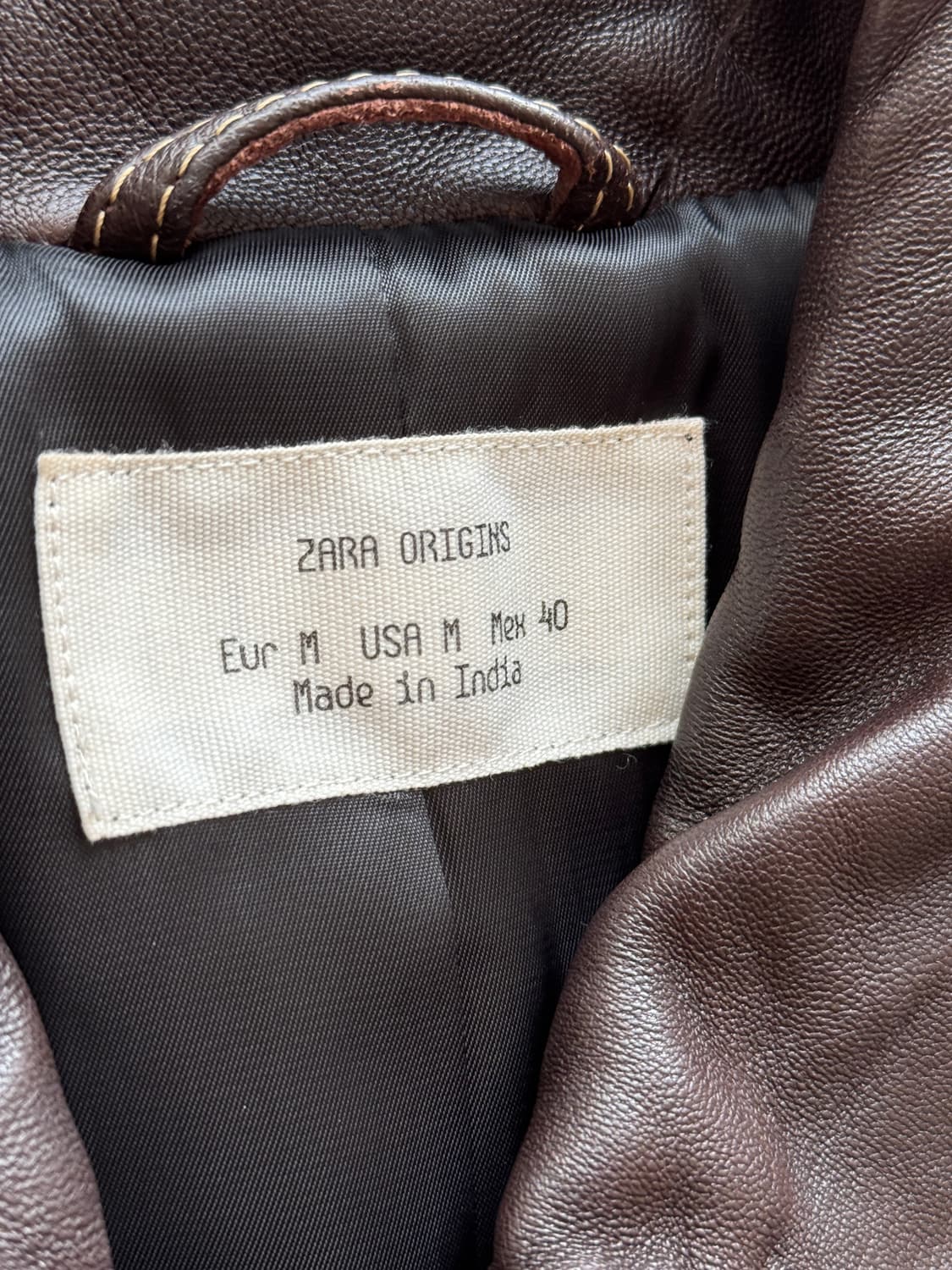 (M) 자라 오리진스 레더자켓 다크 브라운 상품이미지8
