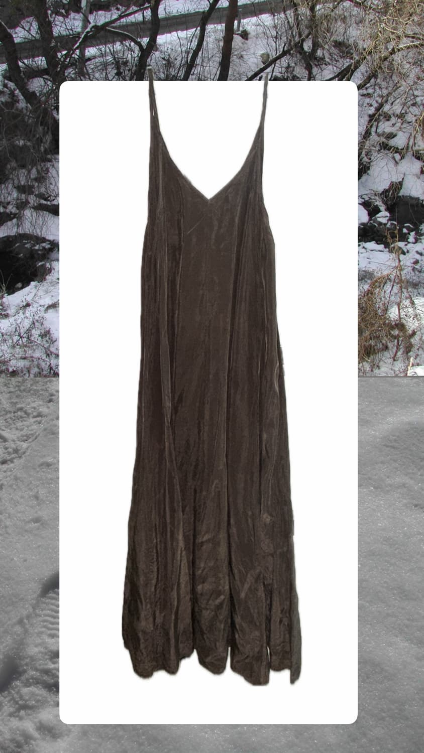 빈티지 카카오 슬립 롱 상품이미지1