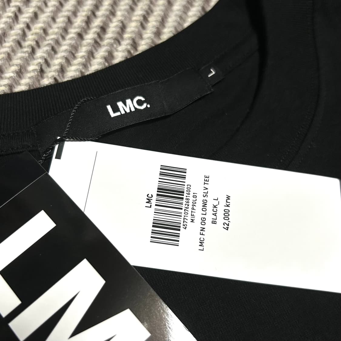 [L] LMC 엘엠씨 미사용 블랙 롱슬리브 긴팔티 상품이미지4