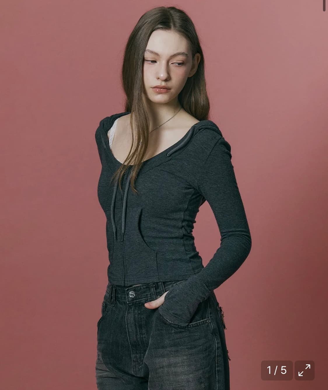 플리즈노팔로우 Glen Deep U-neck Hoodie 상품이미지1