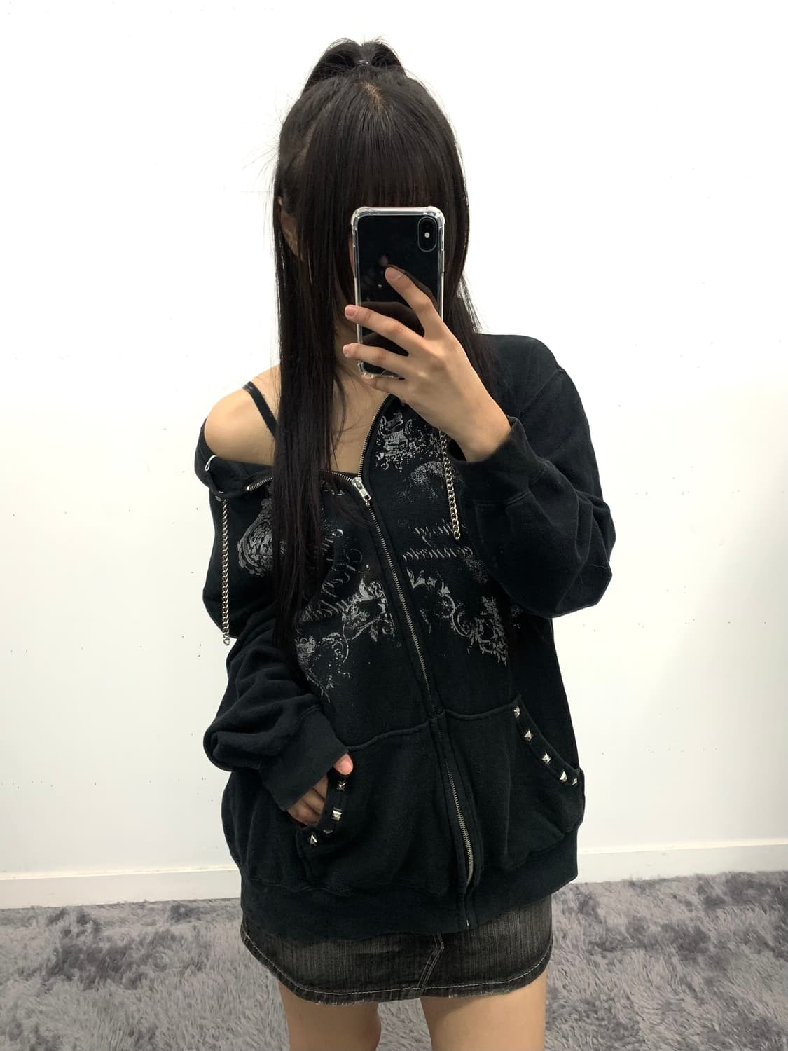 Sexpotrevenge 프린팅 스터드 후드집업 상품이미지2