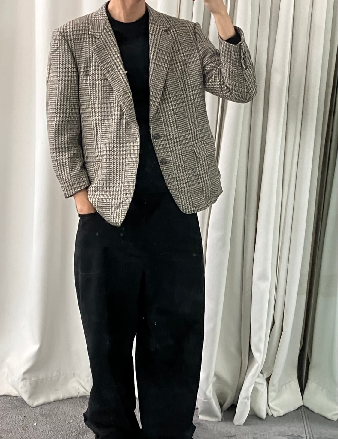 지방시 글렌 체크 패턴 울 싱글 블레이저 95 상품이미지8