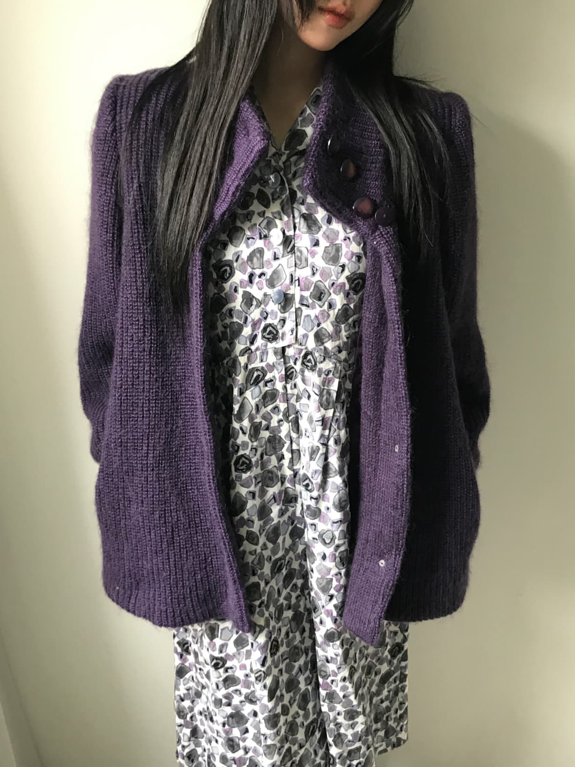 Highneck Button Knit Cardigan 상품이미지10