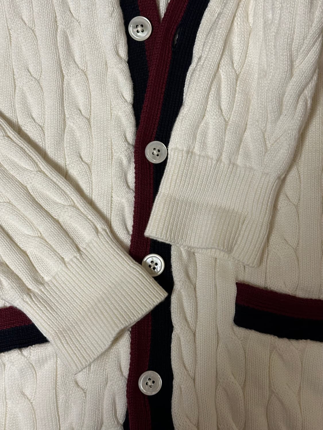 Supima cotton tennis cable cardigan 상품이미지4