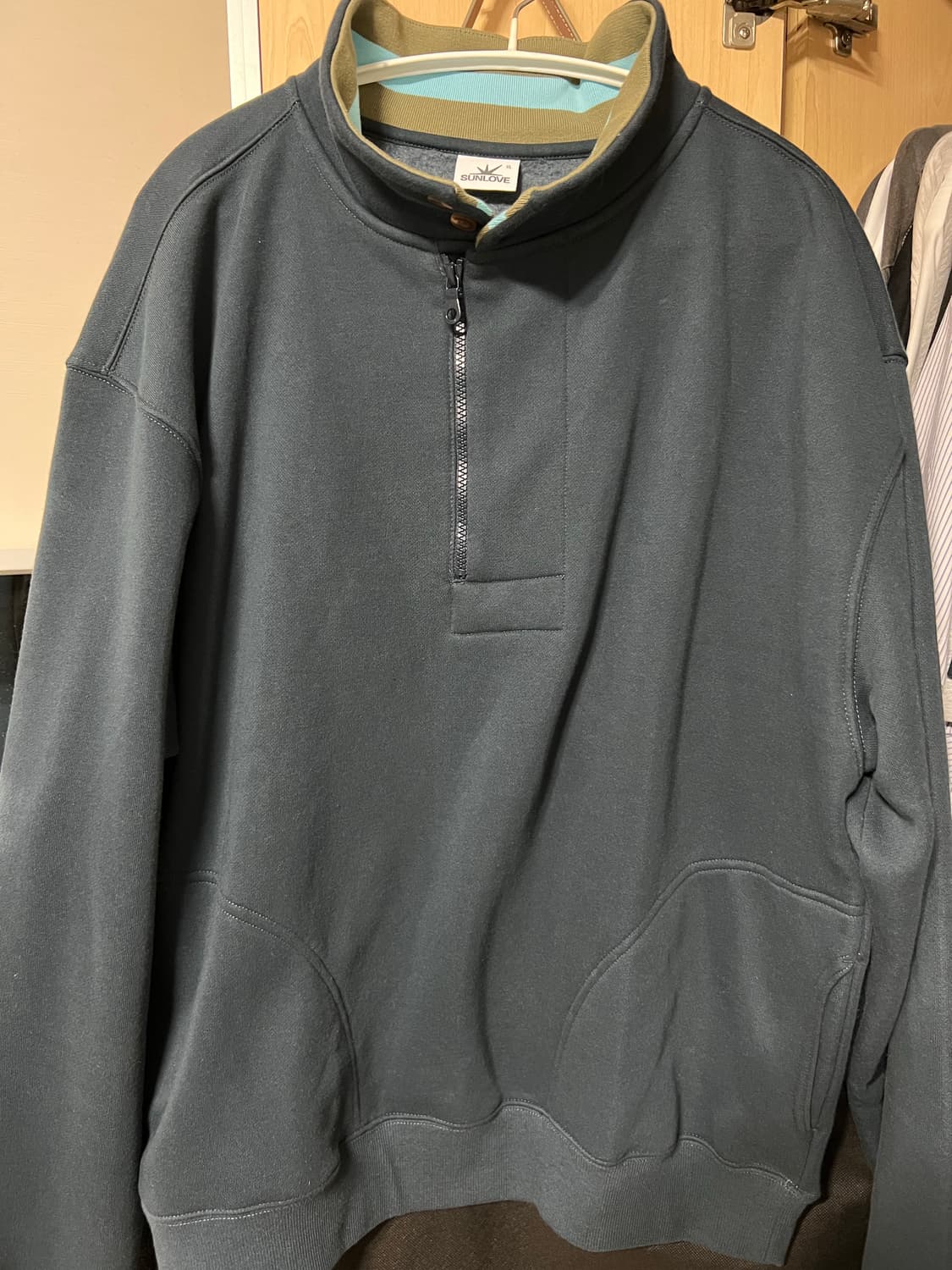 썬러브 하프집업 스웨트 네이비 XL 상품이미지2