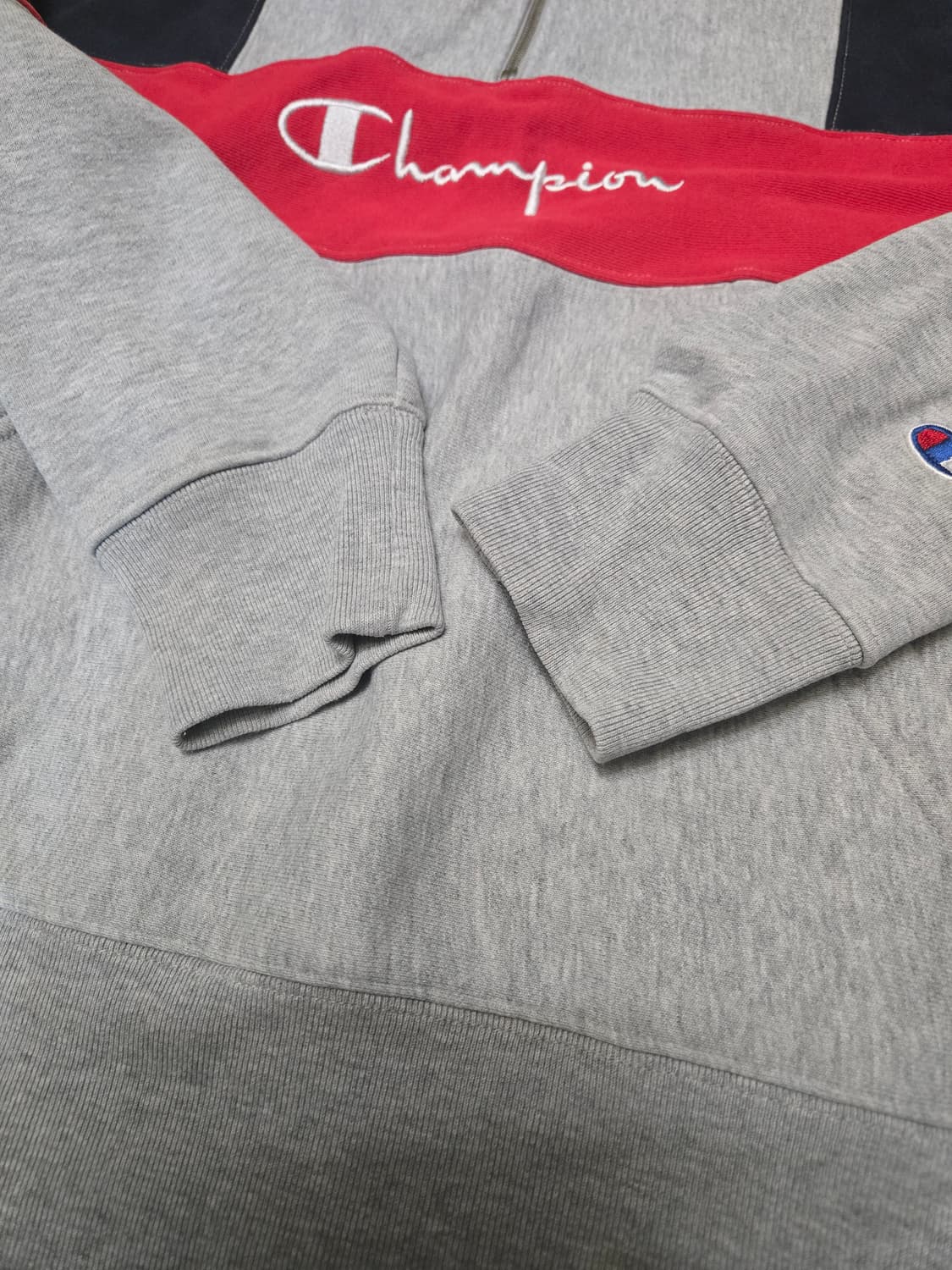 [L] 챔피온 리버스위브 배색 하프집업 스웨셔츠 상품이미지3