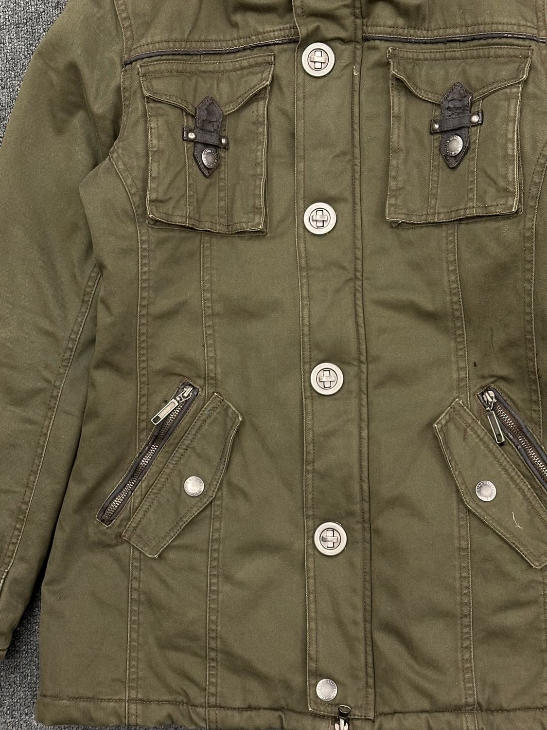 L)In The Attic 빈티지 퍼 후드 밀리터리 야상 자켓 상품이미지3