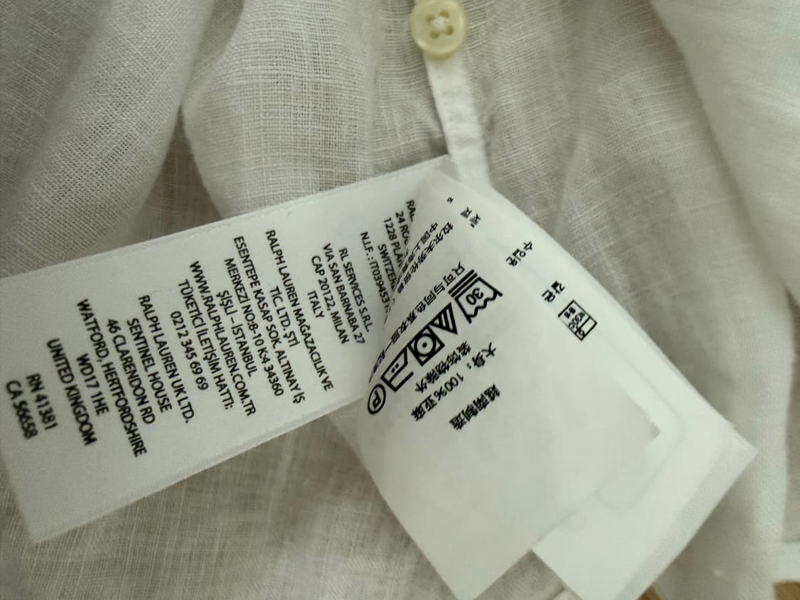 폴로랄프로렌 클래식핏 솔리드 린넨셔츠 L 상품이미지5