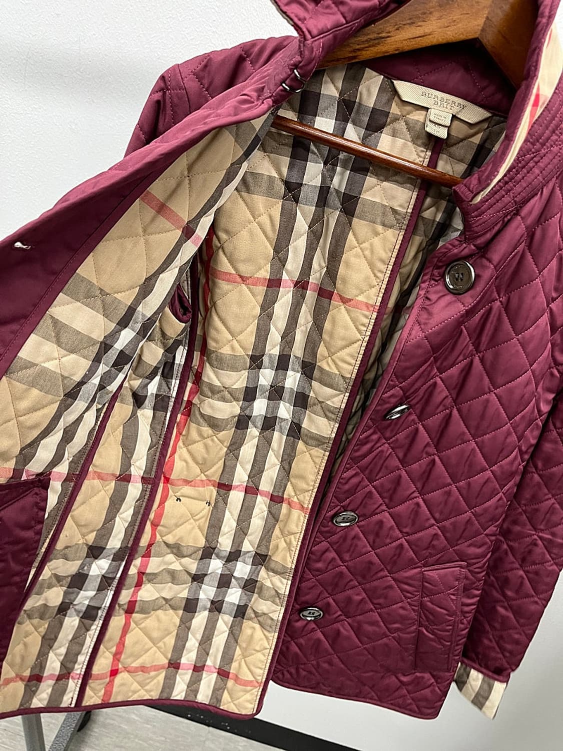 여) 버버리 버건디 퀼팅자켓  상품이미지8