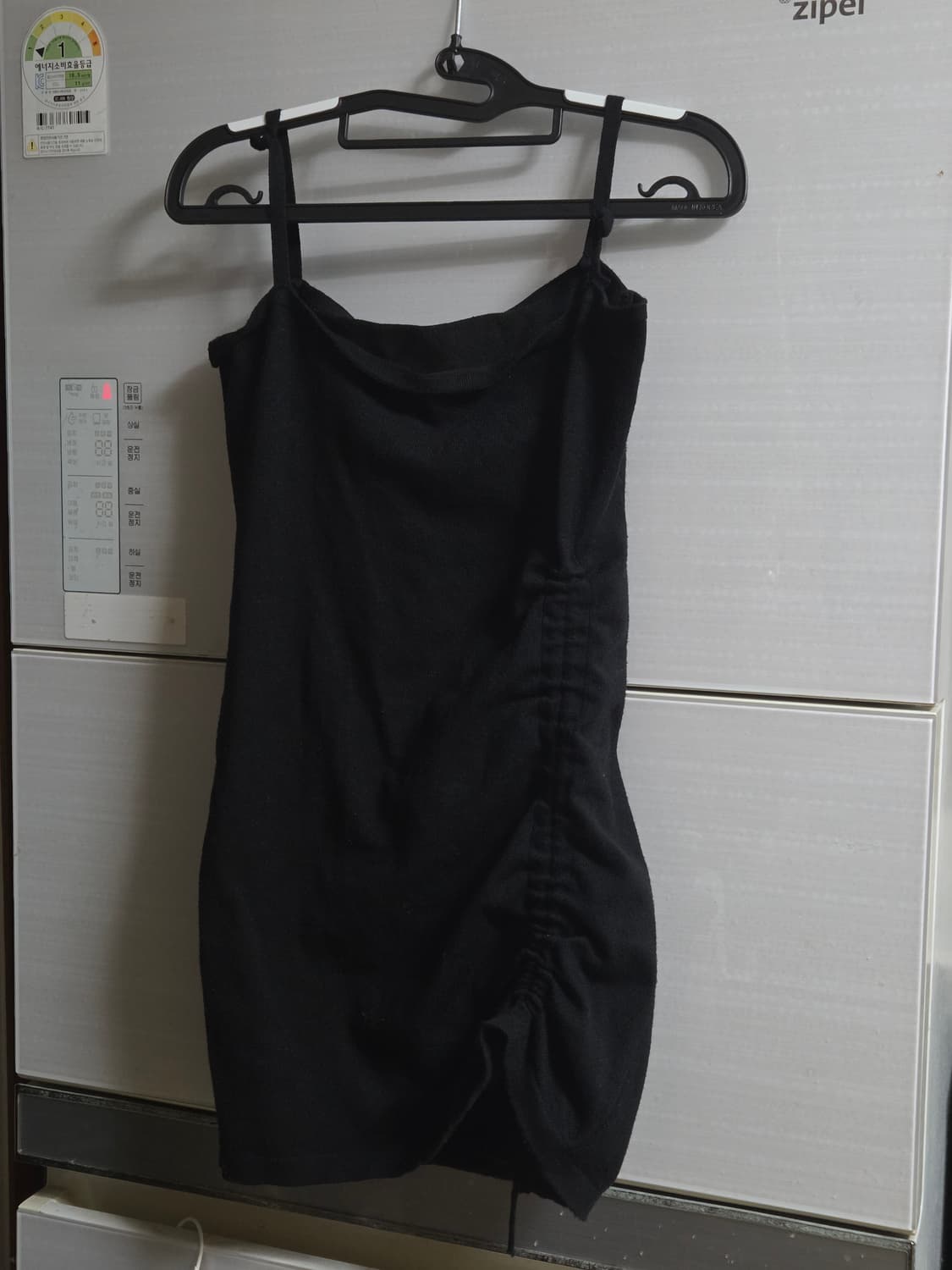 7천원급처! 블랙 셔링 니트 나시 원피스 상품이미지1