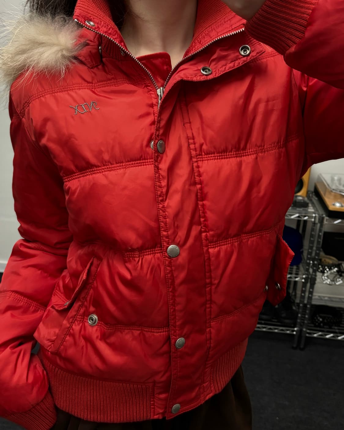 올드 빈티지 퍼 후드 다운 패딩 상품이미지1