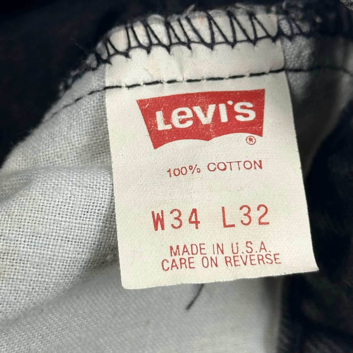 34 90s USA 리바이스 505 흑청 스트레이트 데님팬츠 상품이미지6
