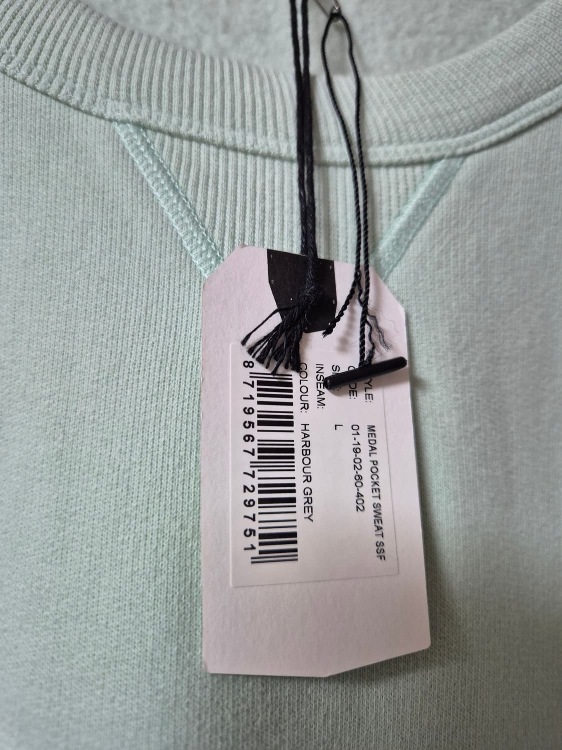 (새제품) DENHAM 덴함 포켓 맨투맨 민트 스웻셔츠 라지 상품이미지4