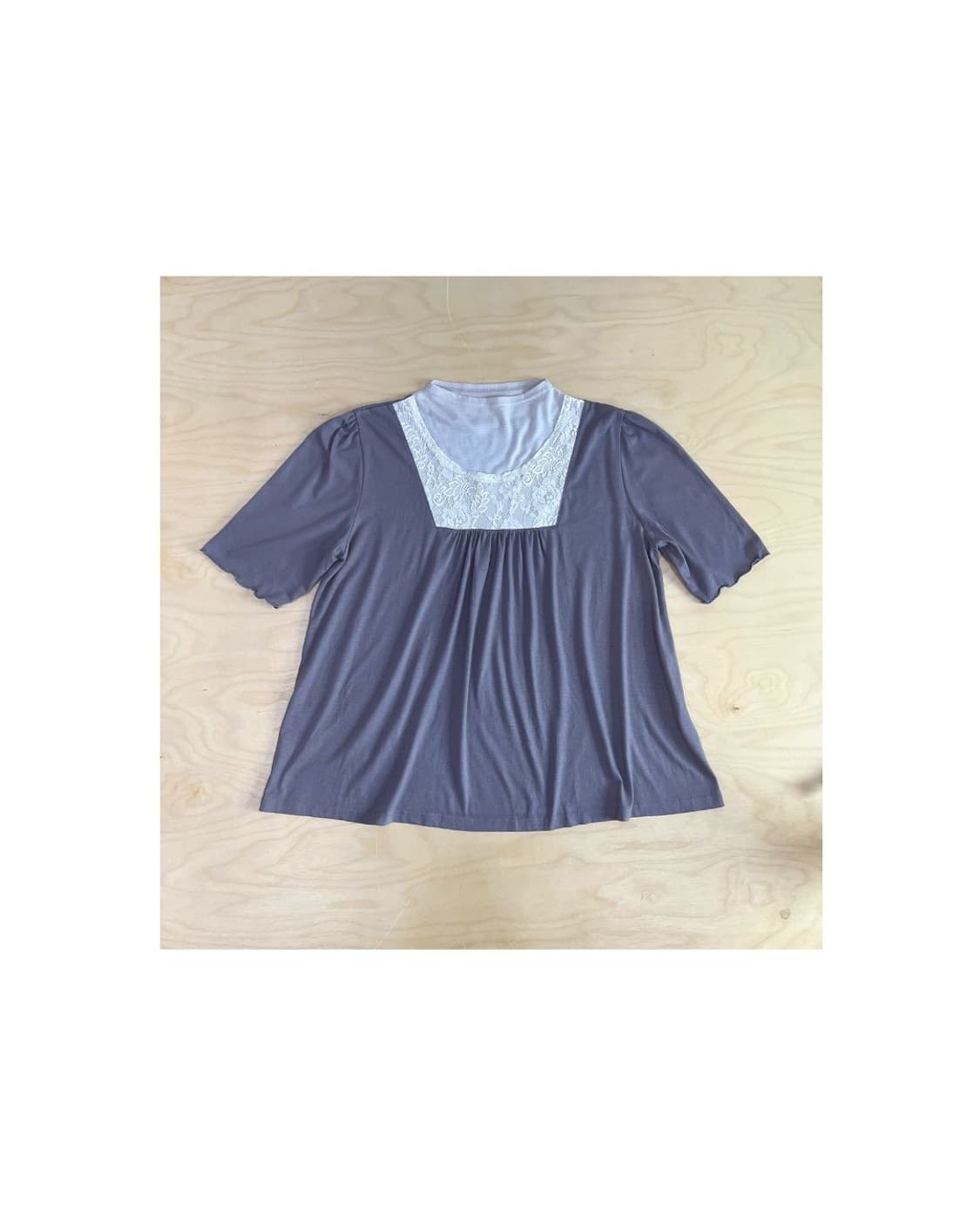 빈티지 베이지브라운 레이스 탑 상품이미지1