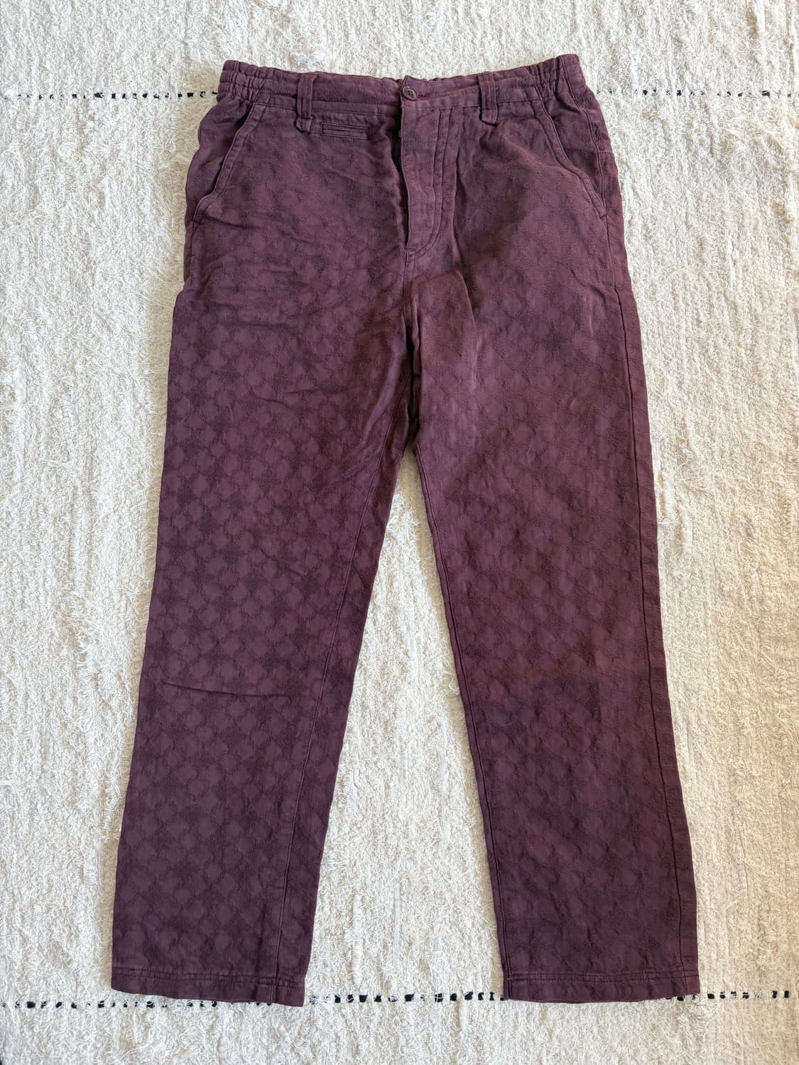 Iroquois 이로쿼이 자카드 버건디 팬츠 상품이미지1