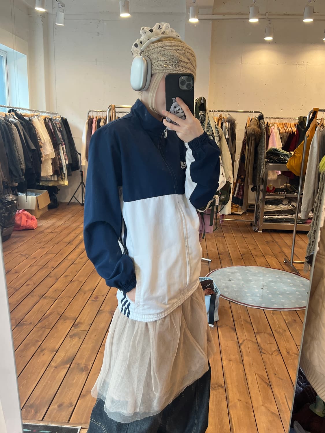 아디다스 네이비 화이트 바람막이 상품이미지3