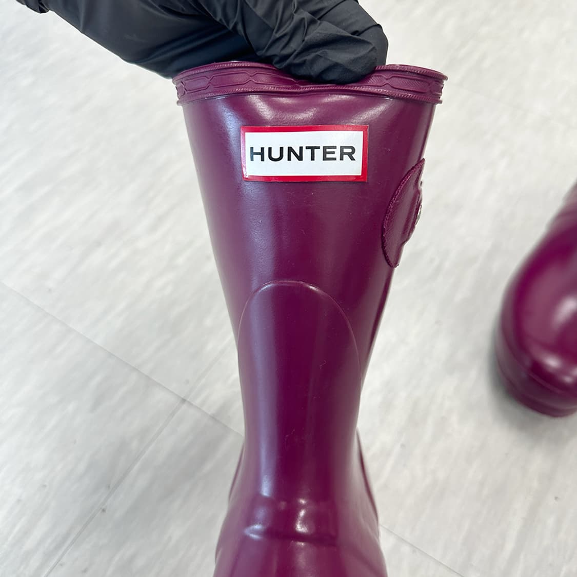 헌터 글로스 쇼트 레인부츠 장화 여름 장마 롱 바이올렛 여성 240mm 상품이미지3
