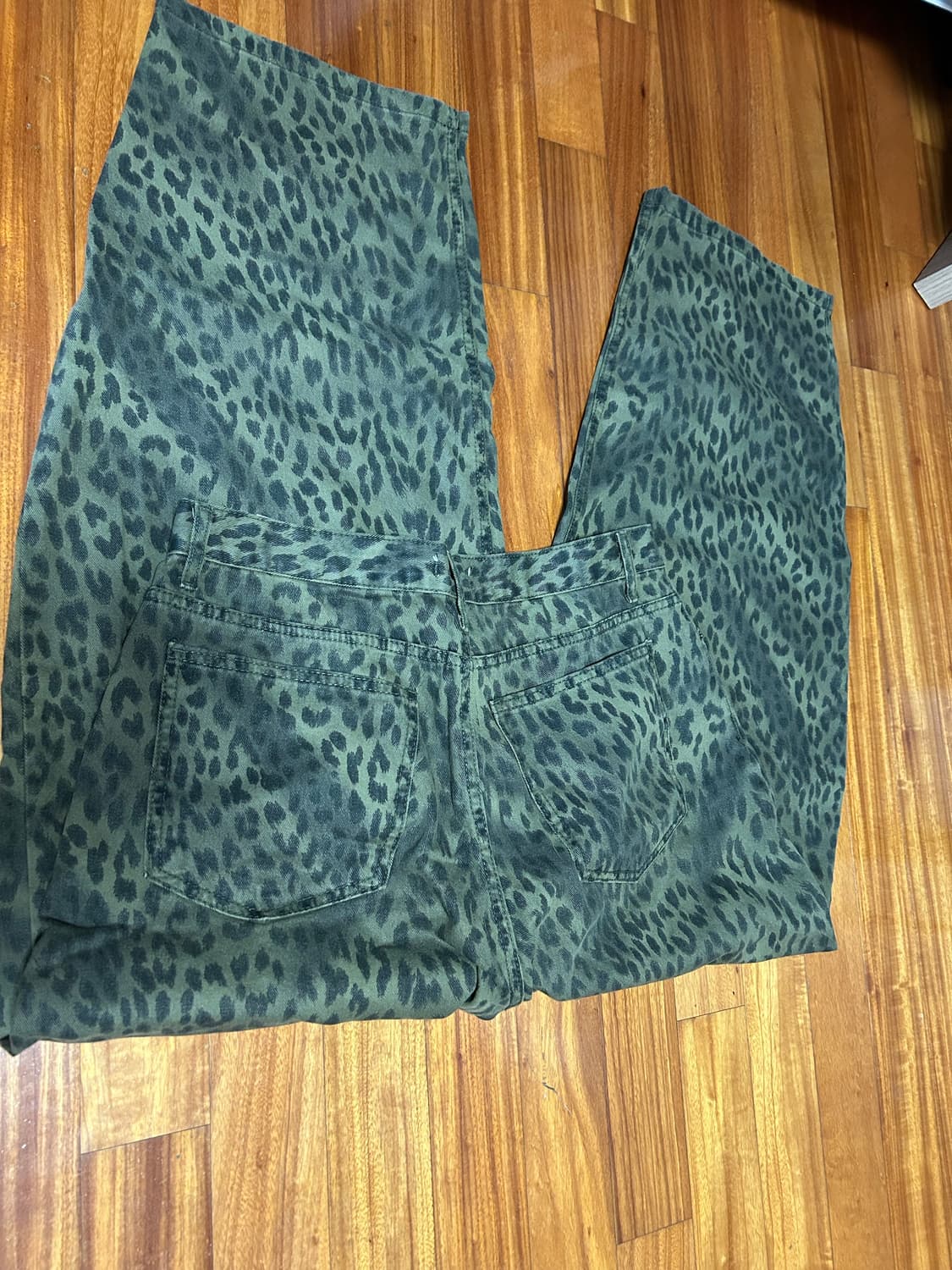 레오파드 프린트 와이드 데님 L 상품이미지3