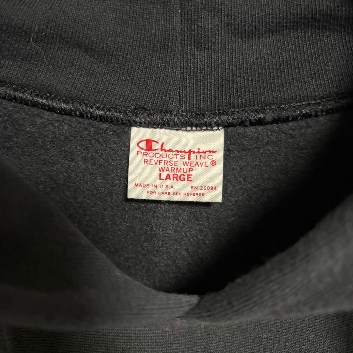 챔피온 리버스위브 USA MADE 레드택 웜업 후드티 / 블랙, L 상품이미지4