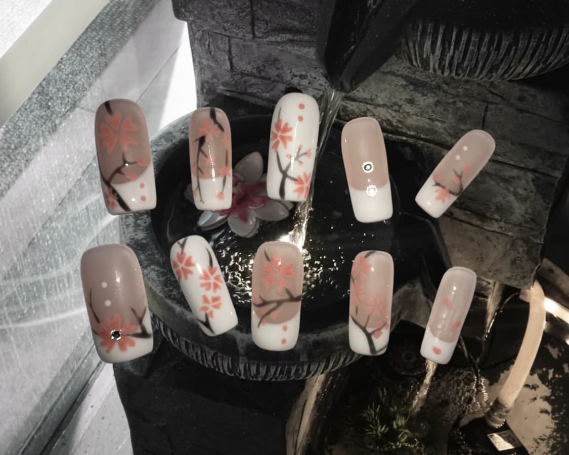 🪷SAKURA🪷 / 오리엔탈 벚꽃 네일팁 프레스온 네일 상품이미지2