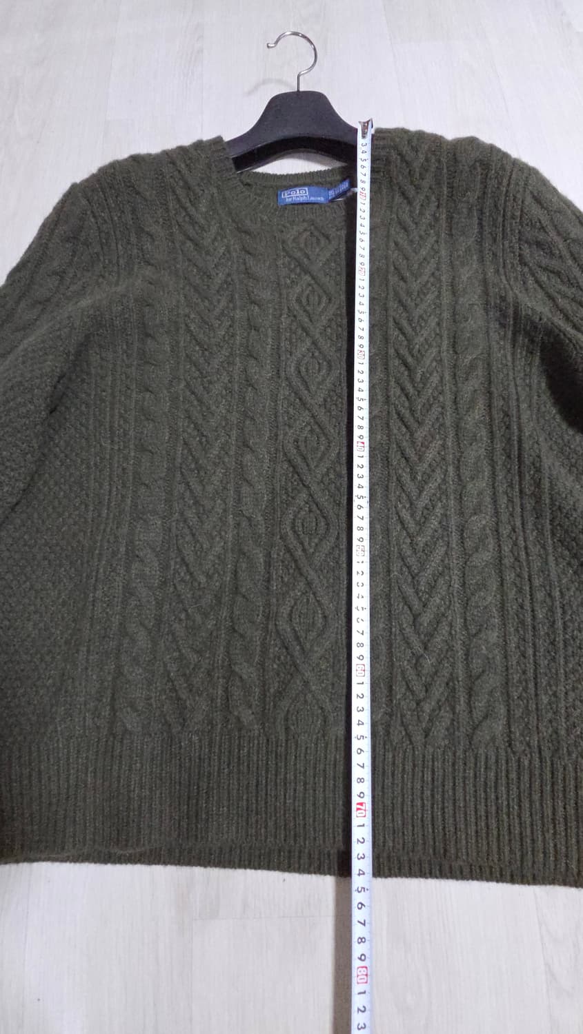 (착샷) 폴로 랄프로렌 케이블 니트 스웨터 올리브 상품이미지6