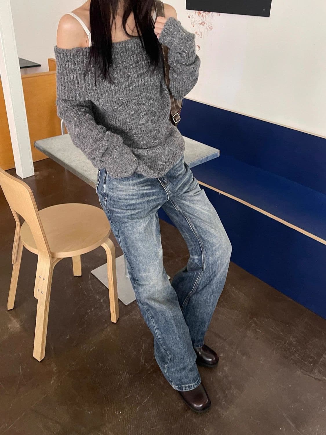 S2p 백포켓 자수 빈티지 워싱 데님  상품이미지3