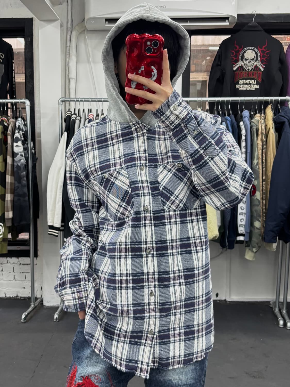 칼하트 체크패턴 셔츠자켓 상품이미지1