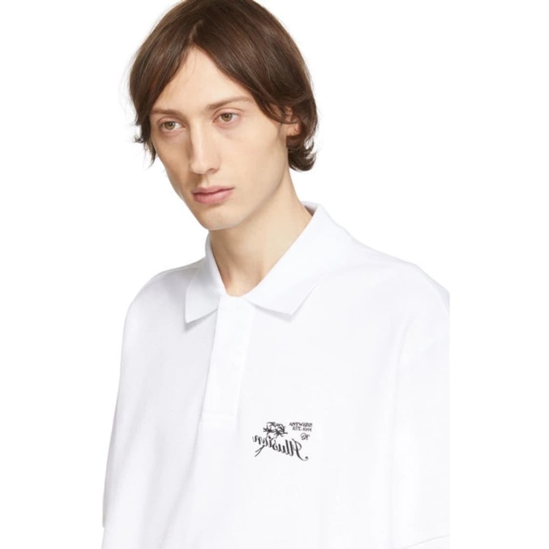 [M] 라프시몬스 화이트 일루젼 폴로 셔츠 상품이미지5