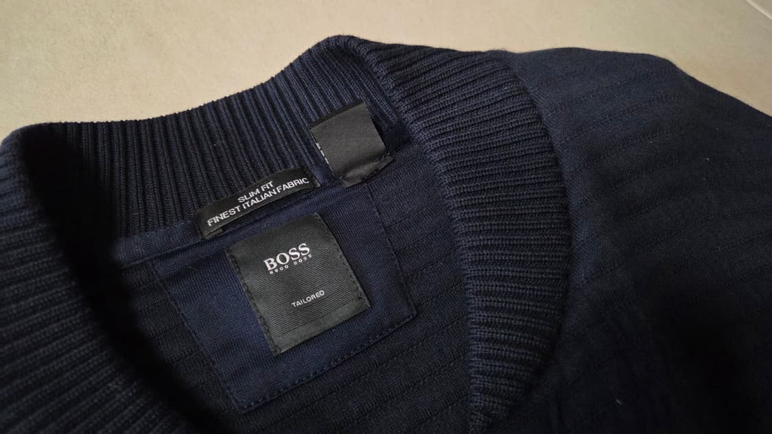 휴고 보스 기하학 니트  블루종 점퍼   상품이미지3