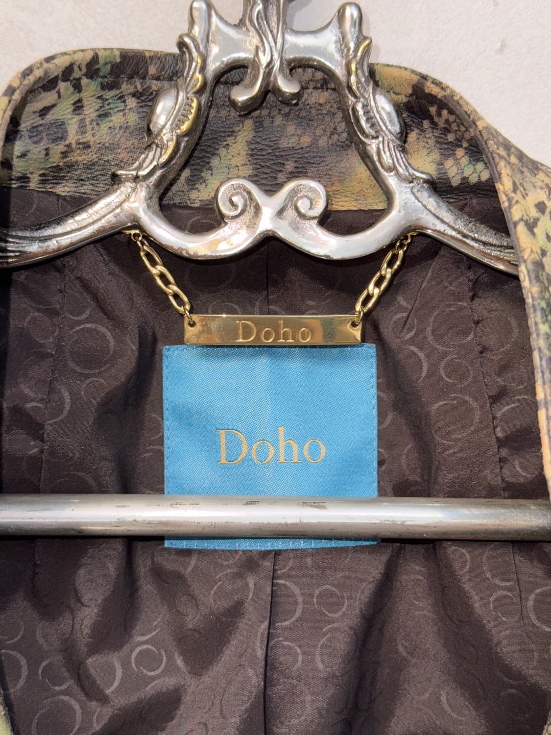 DOHO khaki brown goat skin python jacket 상품이미지8