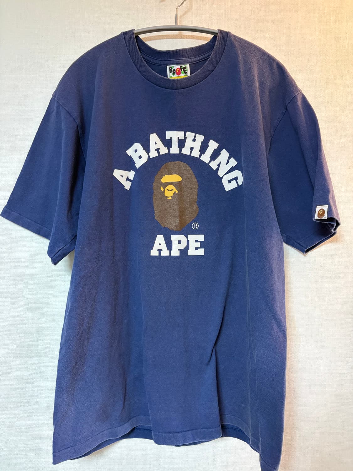 급처) 베이프 컬리지 티셔츠 네이비 상품이미지1